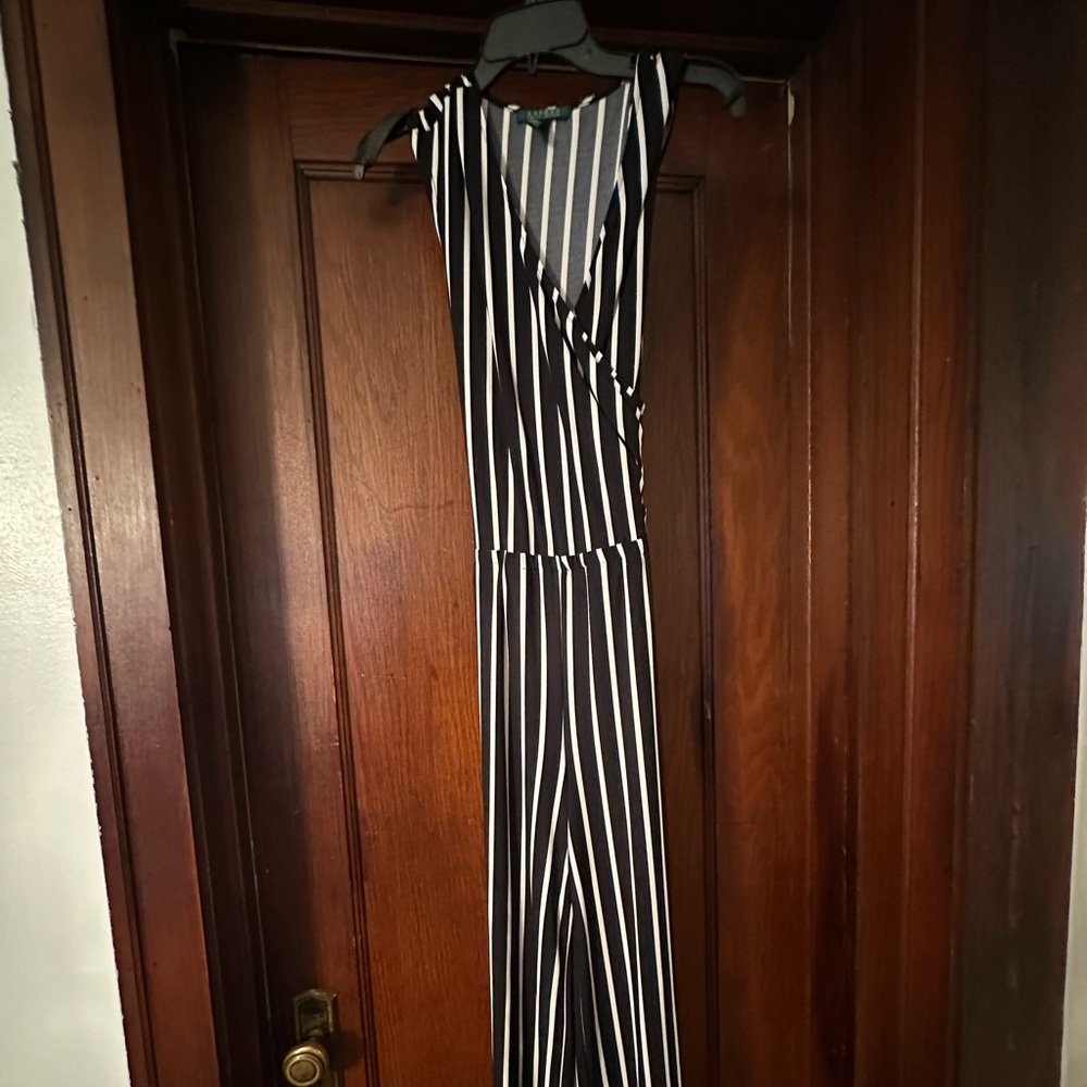 EUC Lauren Ralph Lauren belted jumpsuit